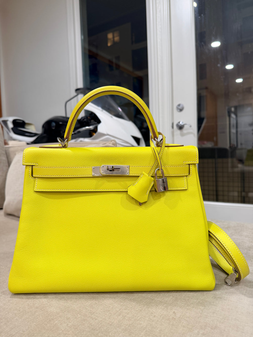 Kelly Retourne 32 Lime Epsom Palladium Hardware