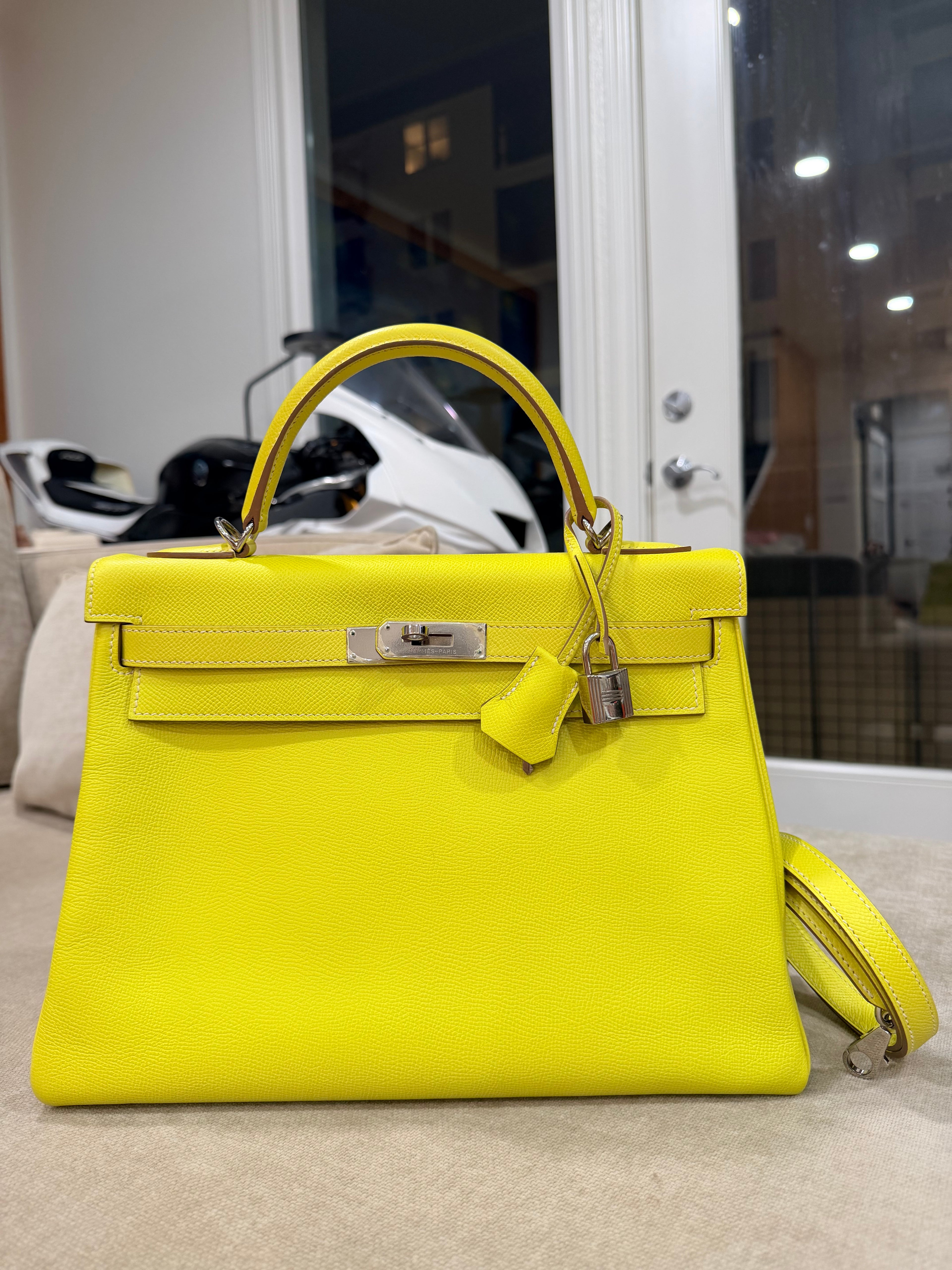 Kelly Retourne 32 Lime Epsom Palladium Hardware