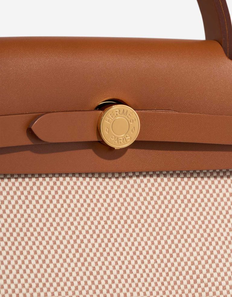 Hermes Herbag 31  Vache Hunter / Toile Écru / Beige / Fauve