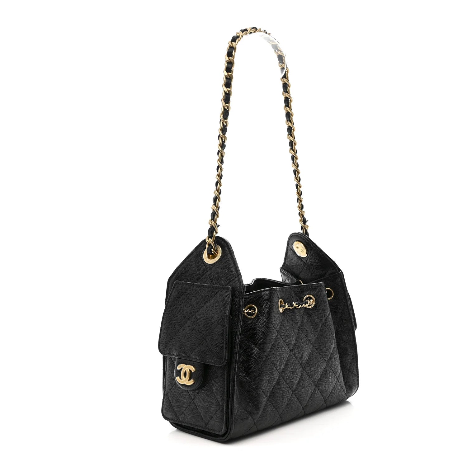 CHANEL
Caviar Quilted Mini Chanel 25 Handbag Black