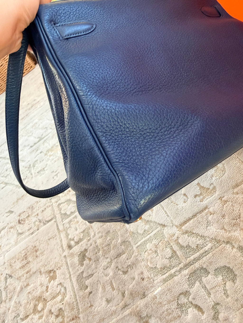 Hermes Kelly Retourne 32 Blue Midnight ( Deep Blue ) Togo With Gold Hardware