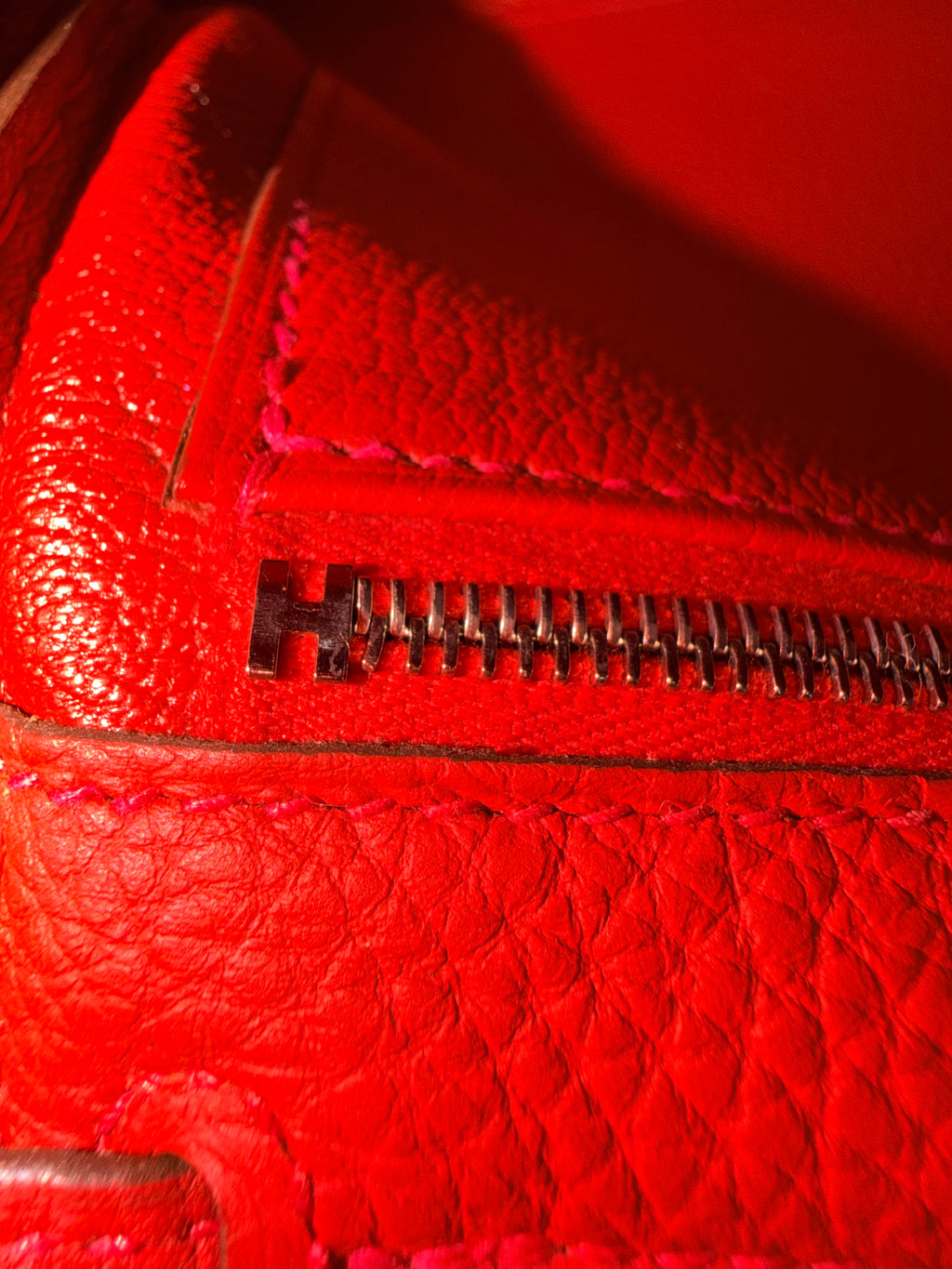 Hermes Kelly 32 Rouge Casaque Togo Palladium Hardware
