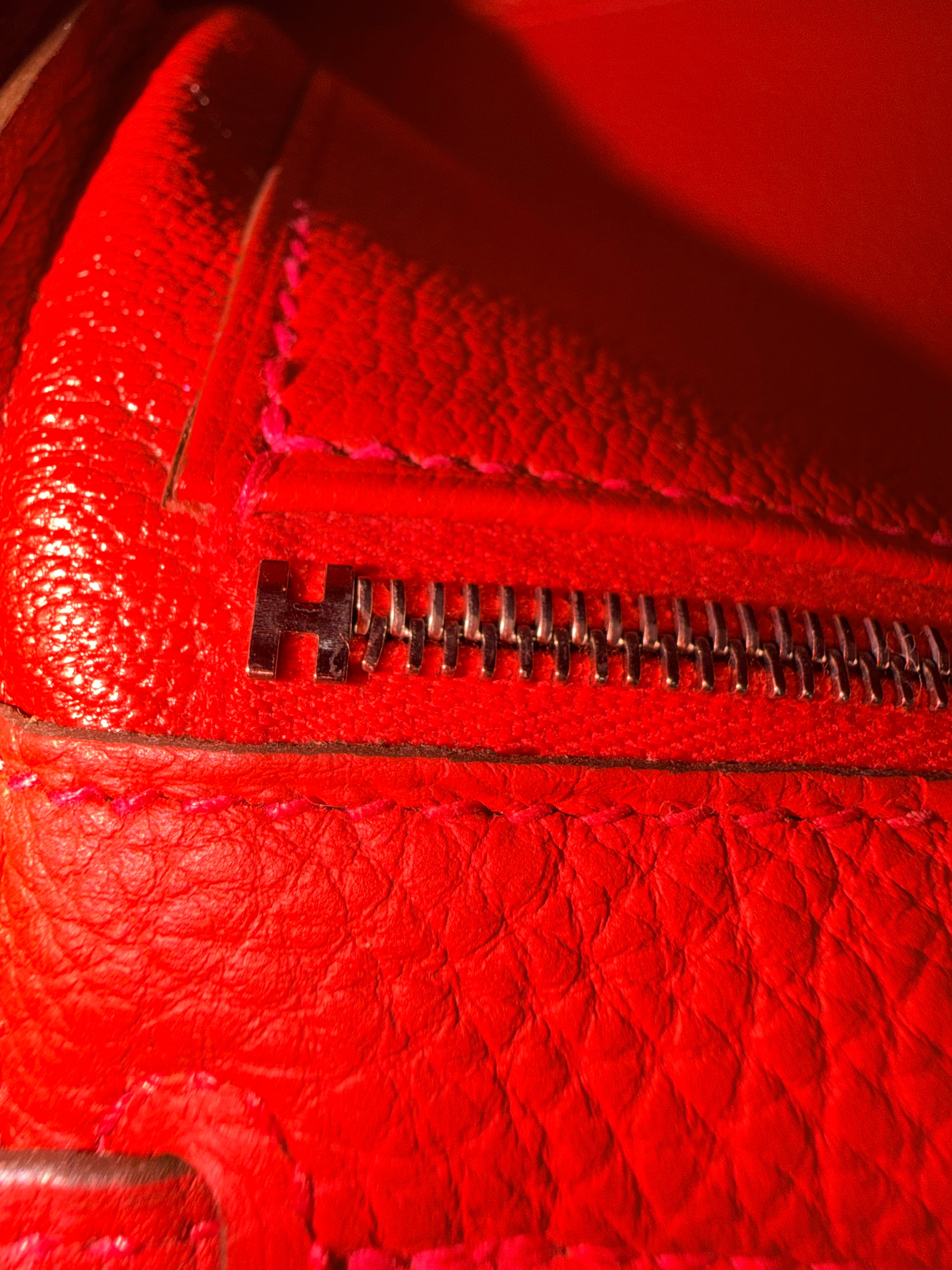 Hermes Kelly 32 Rouge Casaque Togo Palladium Hardware