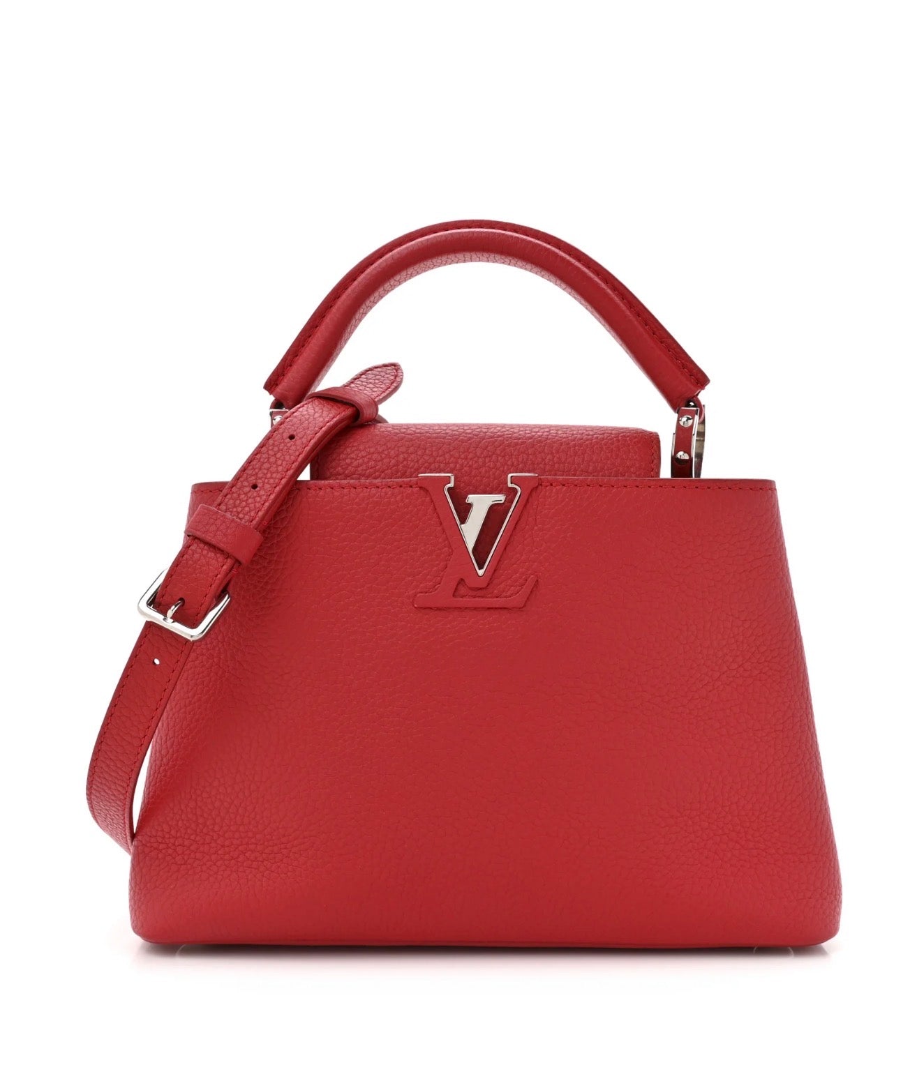 LOUIS VUITTON Taurillon Capucines BB Scarlet Red