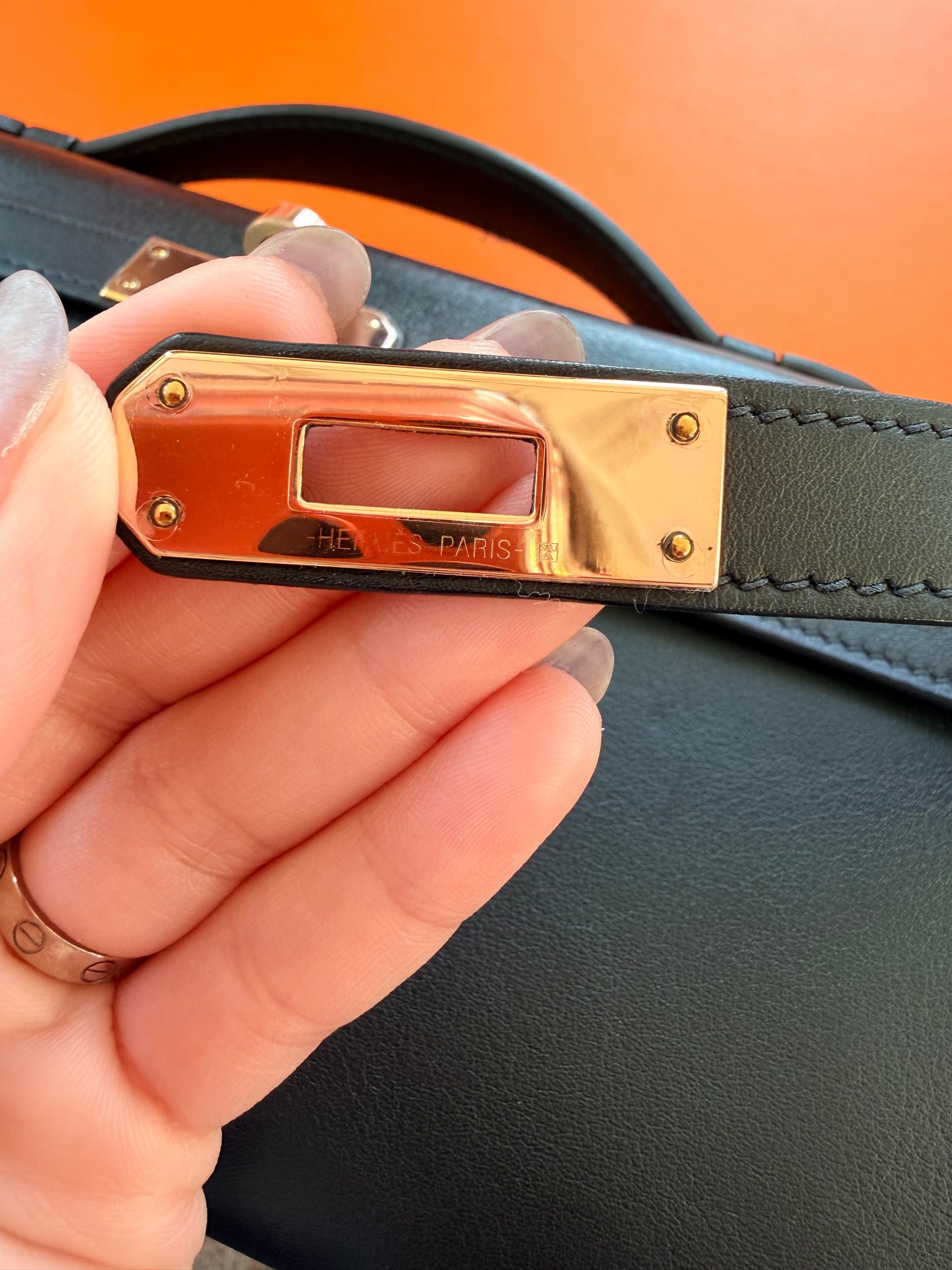 Hermes Black Swift Kelly Cut Clutch Bag With Gold Hardware GHW