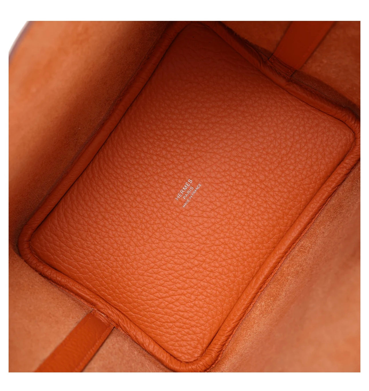 Taurillon Clemence Picotin Lock 18 Orange Palladium Hardware