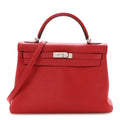 Hermes Kelly 32 Rouge Casaque Togo Palladium Hardware