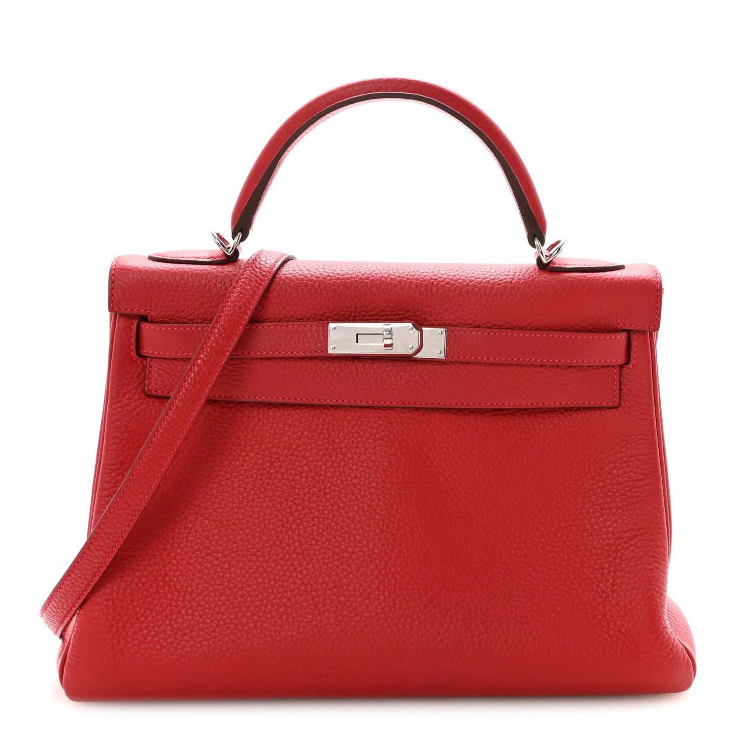 Hermes Kelly 32 Rouge Casaque Togo Palladium Hardware