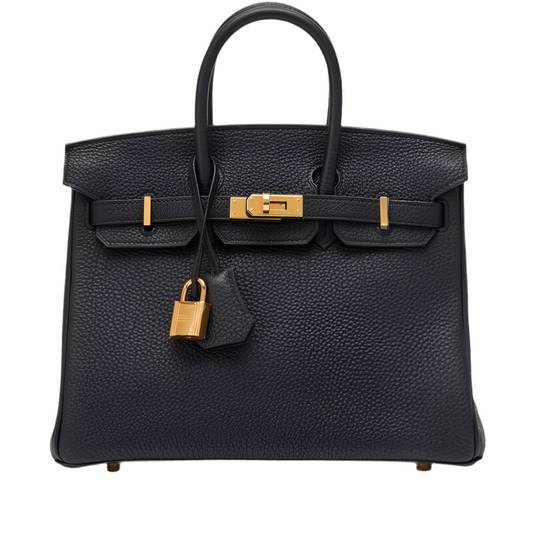 HERMES - BIRKIN 25 BLACK TOGO GOLD HARDWARE