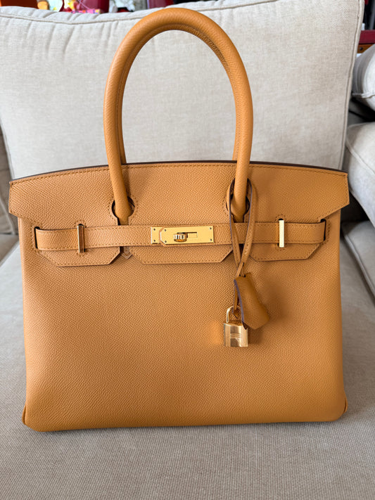 Hermes Birkin 30 Caramel Epsom With Gold Hardware