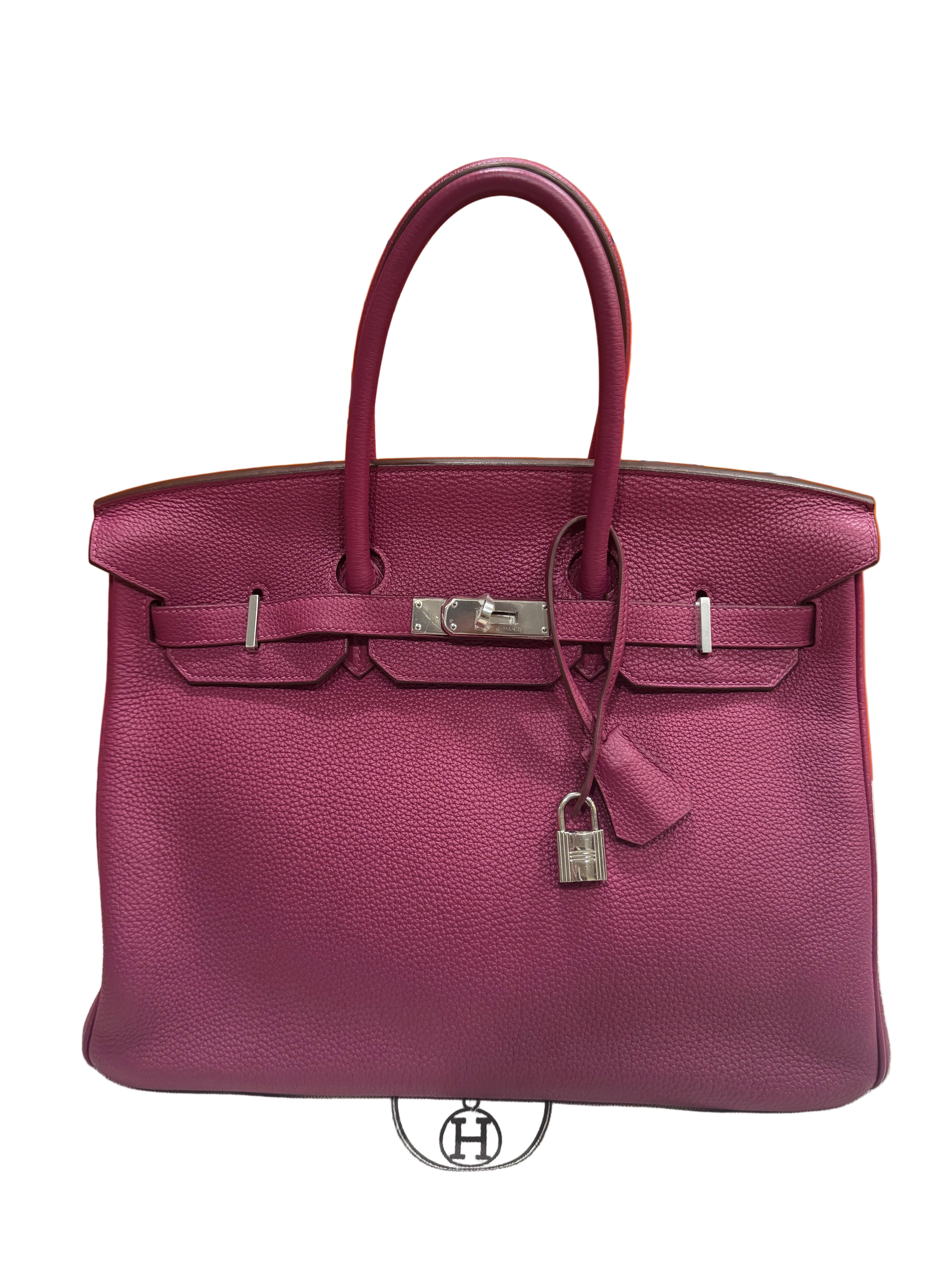 Hermes  Birkin 35 Rose Pourpre L3  Togo Palladium Hardware