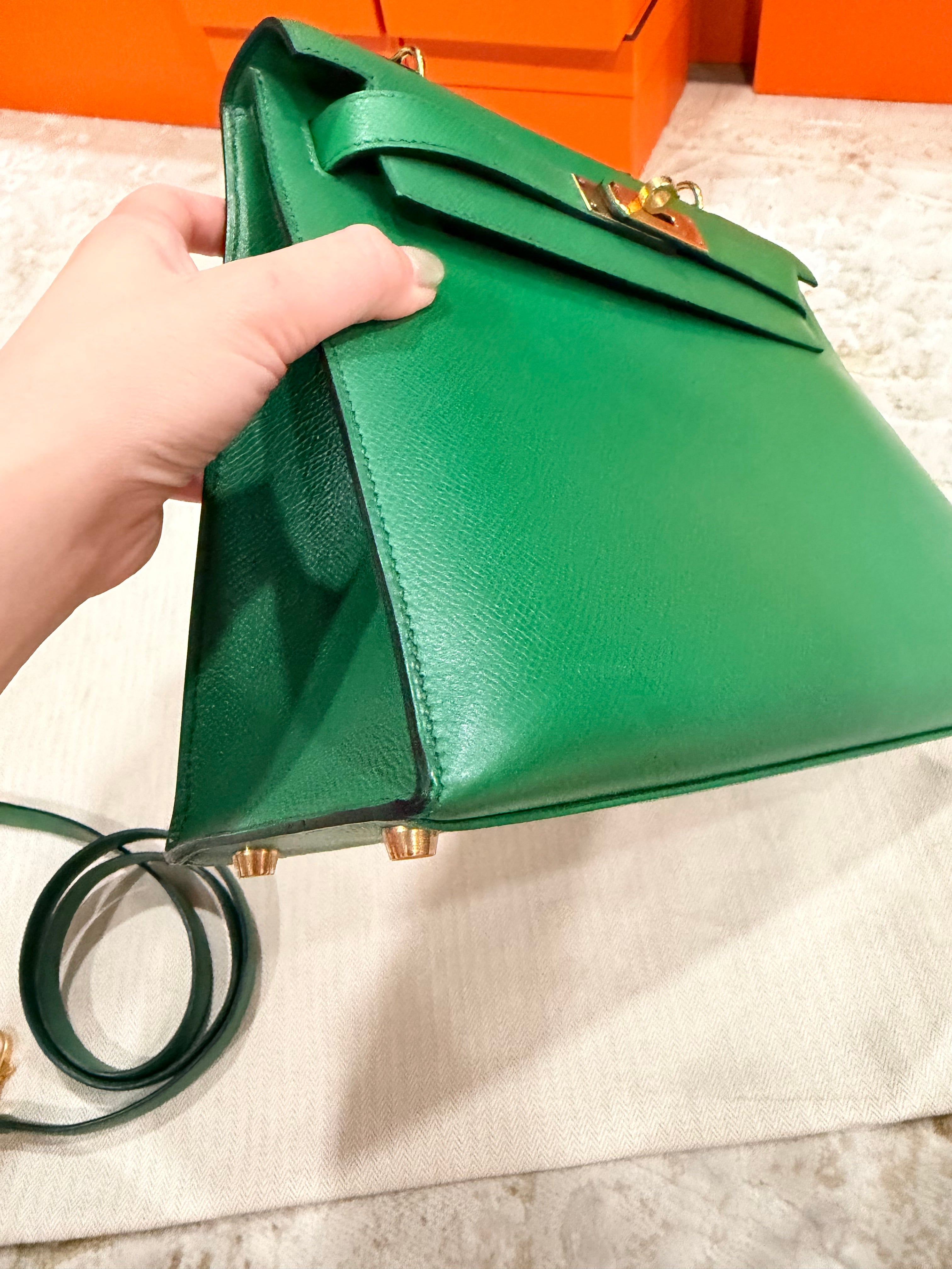Hermes Kelly 28 Bamboo Epsom With Gold Hardware