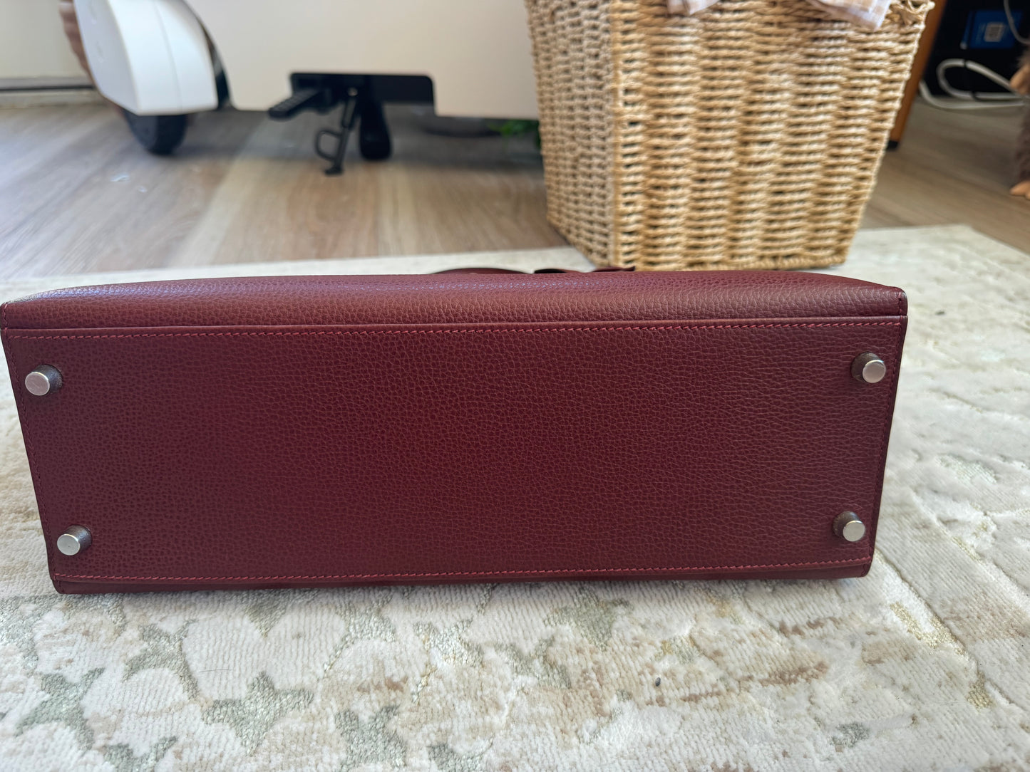 Hermes Kelly Sellier 32 Rouge H Palladium Hardware