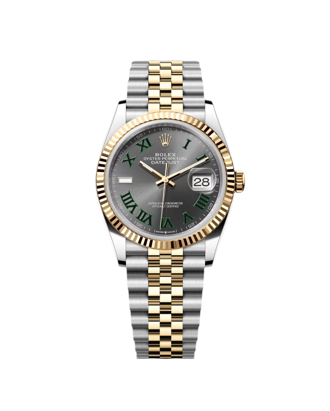 Rolex Datejust 36 
2025 Datejust 36 Bi-Metal Wimbledon Jubilee Bracelet Unworn Box Papers 126233
