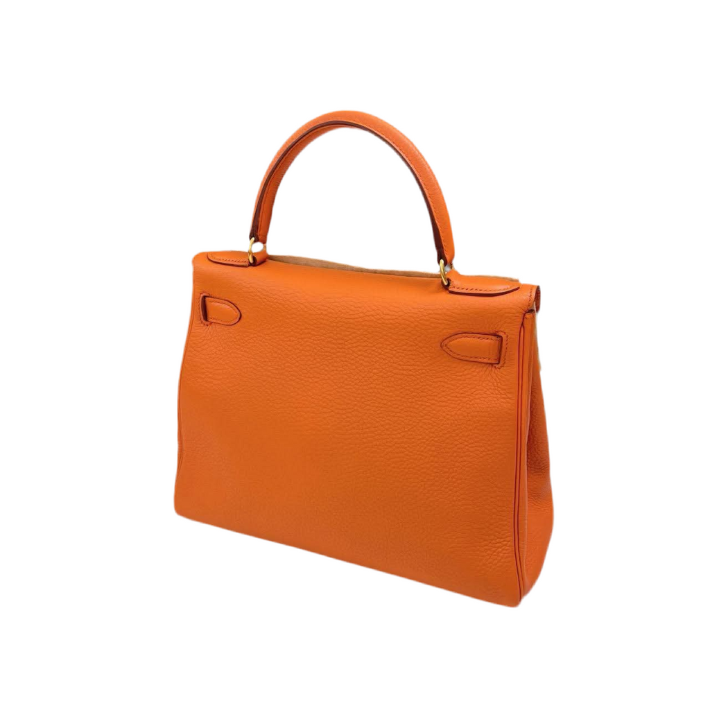 Kelly Retourne 28 Orange Togo Gold Hardware