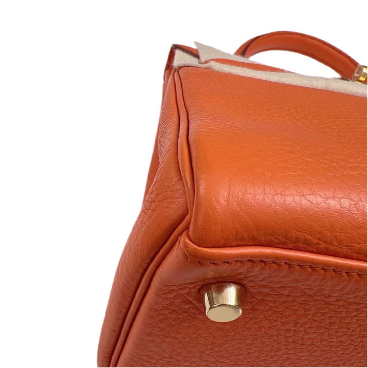 HERMES- KELLY 28 ORANGE TOGO GOLD HARDWARE