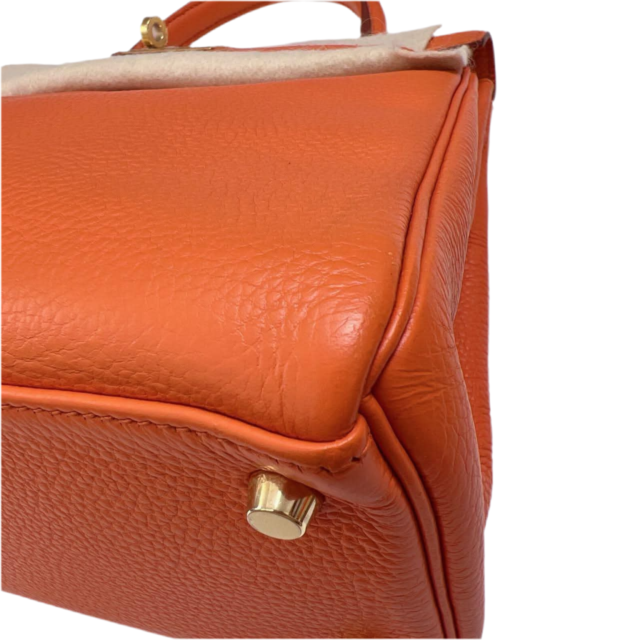 HERMES- KELLY 28 ORANGE TOGO GOLD HARDWARE