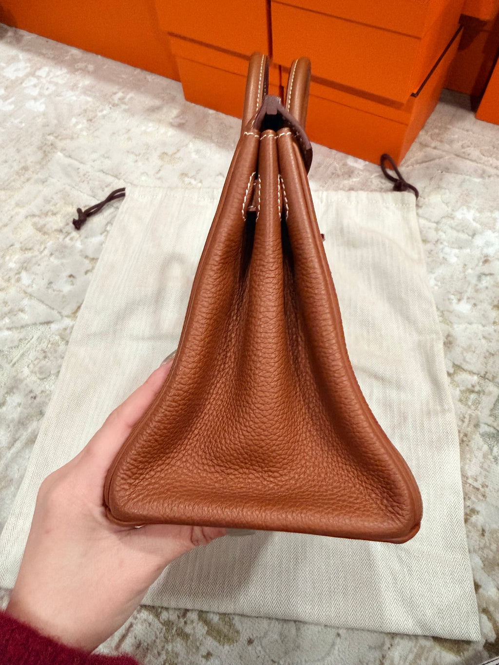 Birkin 25 Gold Togo With Palladium Hardware