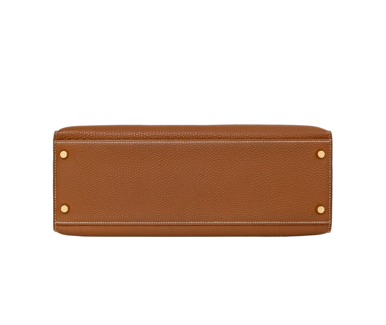 HERMES- A GOLD TOGO LEATHER MOU SELLIER KELLY 32 WITH GOLD HARDWARE ( RARE BAG )