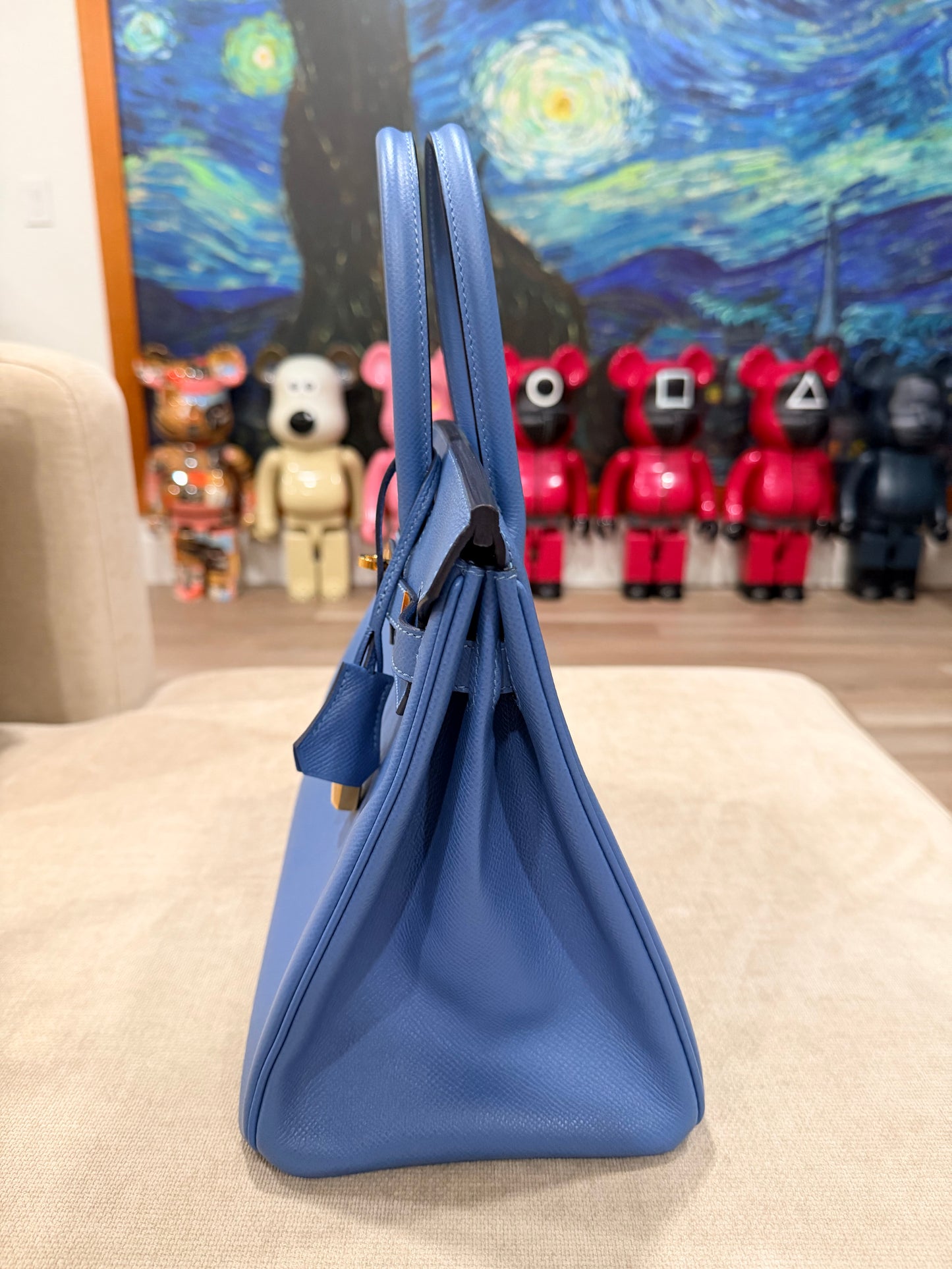 HERMES BIRKIN 30 BLUE PARADISE EPSOM WITH GOLD HARDWARE