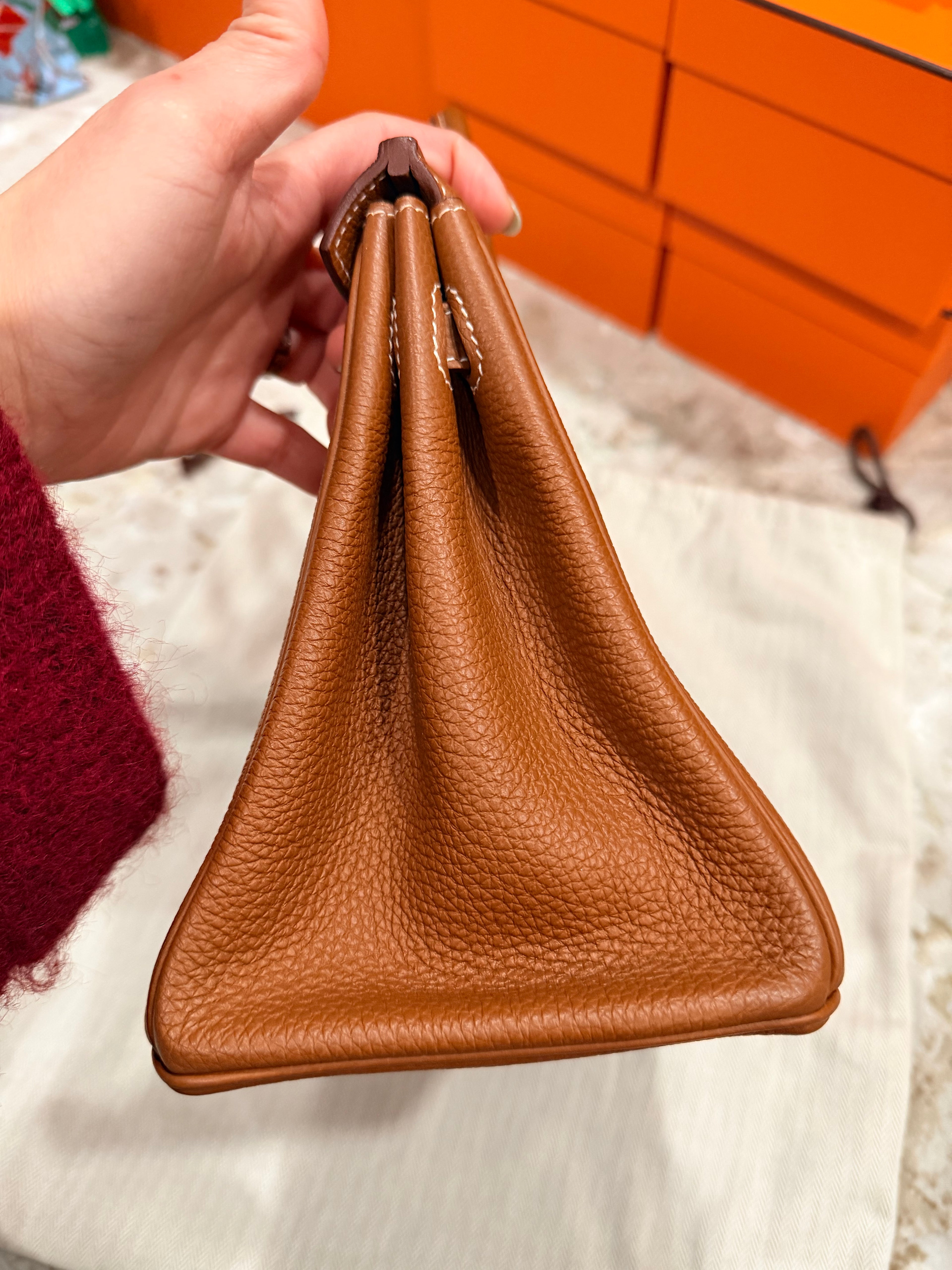 Birkin 25 Gold Togo With Palladium Hardware