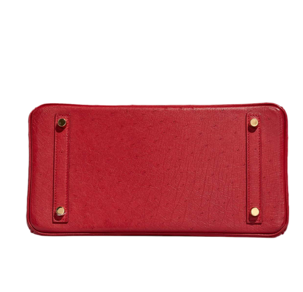 HERMES- BIRKIN 30 OSTRICH ROUGE VIF GOLD HARDWARE