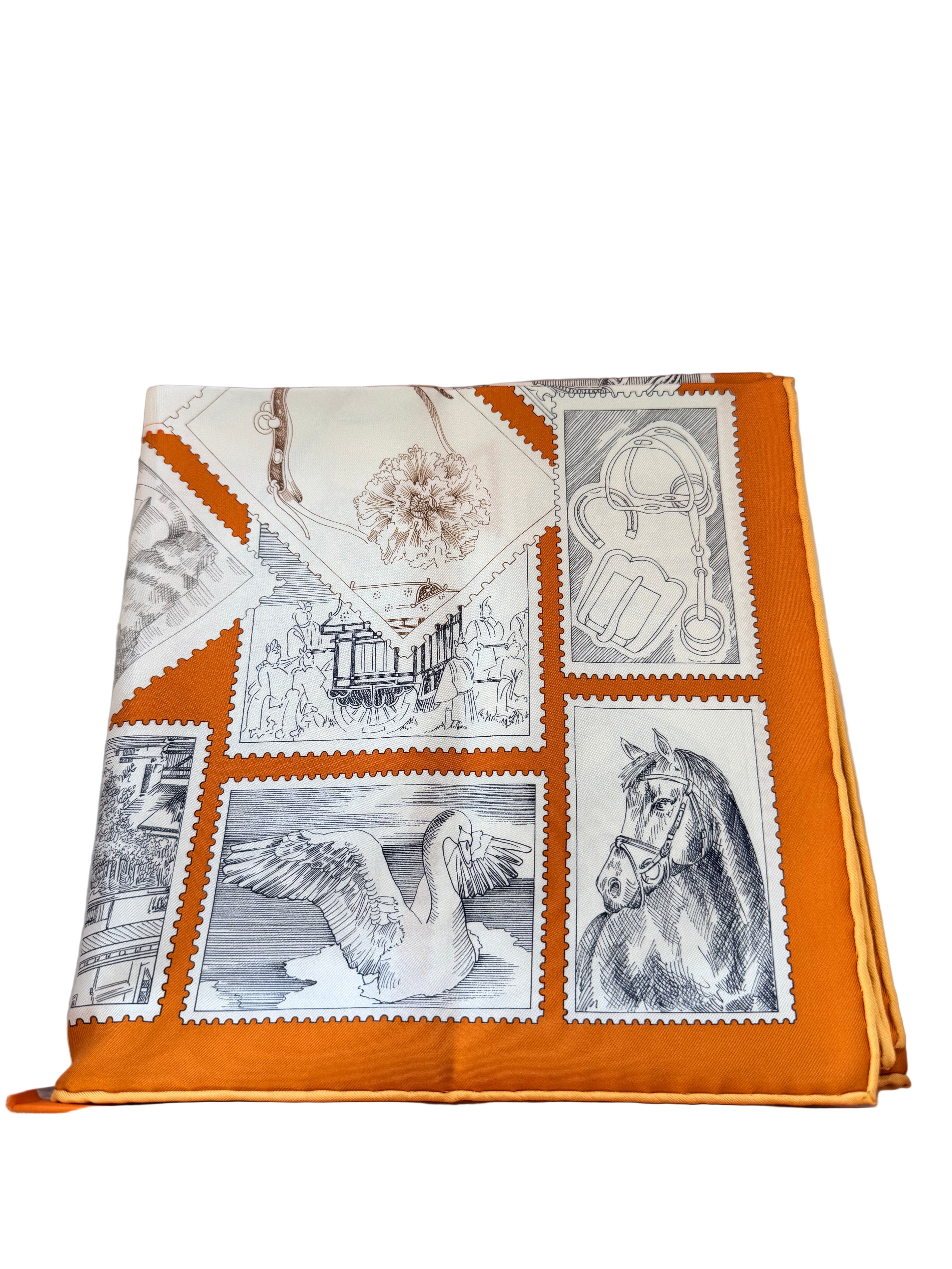 Hermes Le Philateliste du Faubourg scarf 90x90
