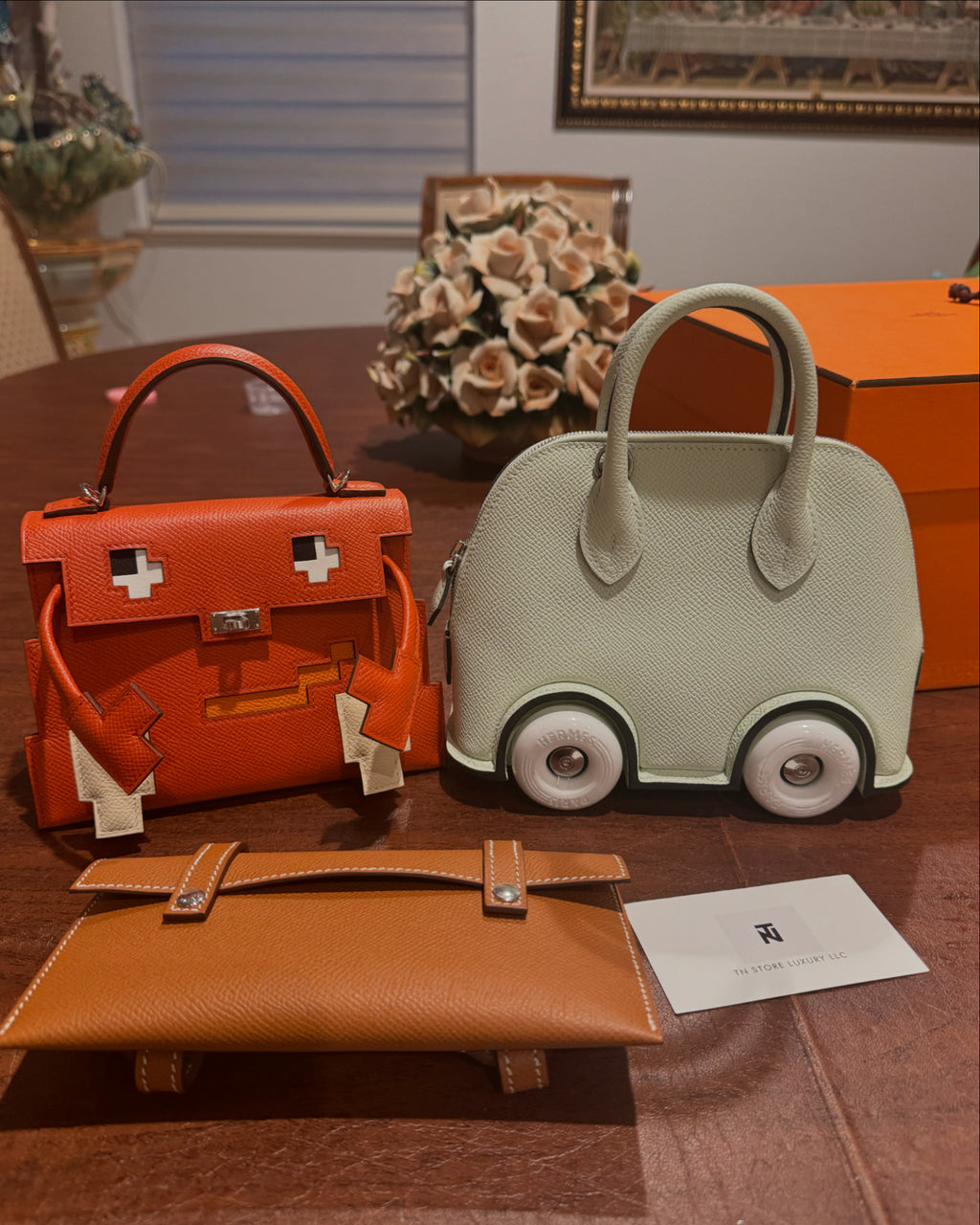 Hermes Mini Bolide on wheels Vert fizz