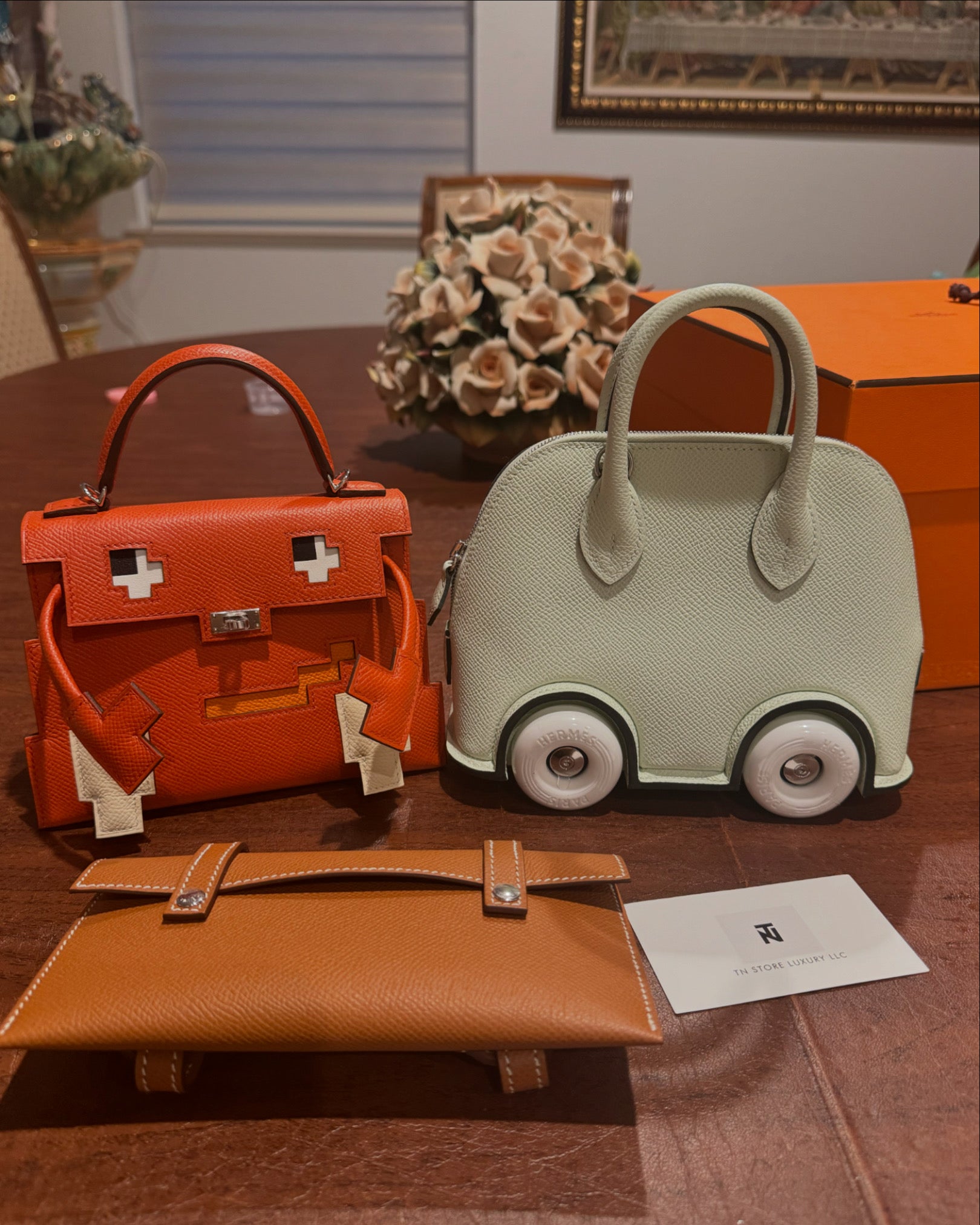 Hermes Mini Bolide on wheels Vert fizz