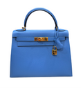 Hermes Kelly Sellier 28 Blue Paradise Epsom Gold Hardware