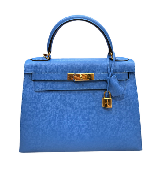 HERMES- KELLY EPSOM SELLIER 28 BLUE PARADISE GHW