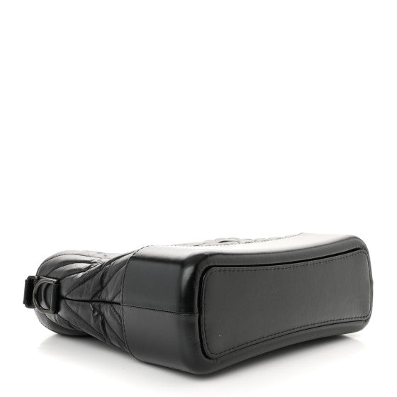 Chanel Aged Calfskin Chevron Quilted Medium Gabrielle Hobo So Black