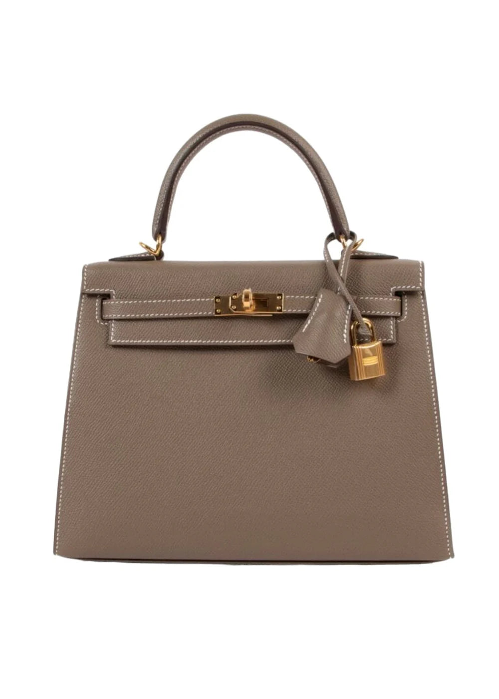 Hermes Kelly Sellier 25 Etoupe Epsom Gold Hardware