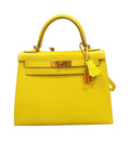 Hermes Kelly Sellier 28 Lime Epsom With Gold Hardware
