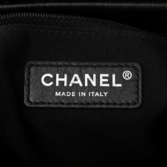 Chanel Aged Calfskin Chevron Quilted Medium Gabrielle Hobo So Black