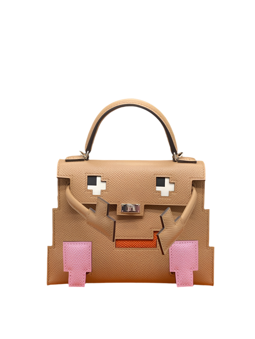 Hermès Picto Kelly Doll Quelle Idole Chai/ Mauve Sylvester/ Bleu Celeste And Terre Battue Epsom Palladium Hardware