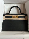 Kelly Mini 20 Black Epsom Gold Hardware