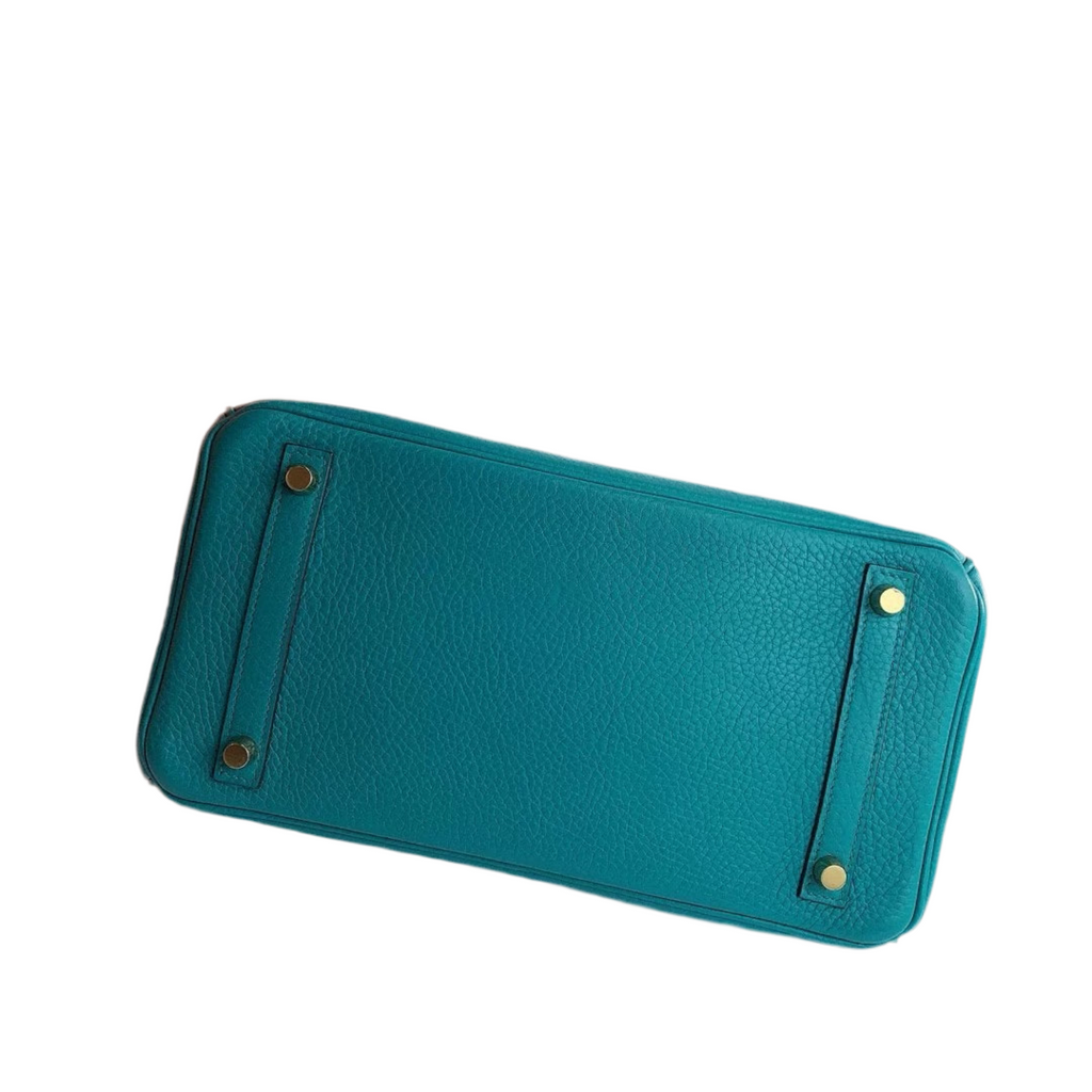 Hermes Birkin 30 Blue Paon Togo Gold Hardware