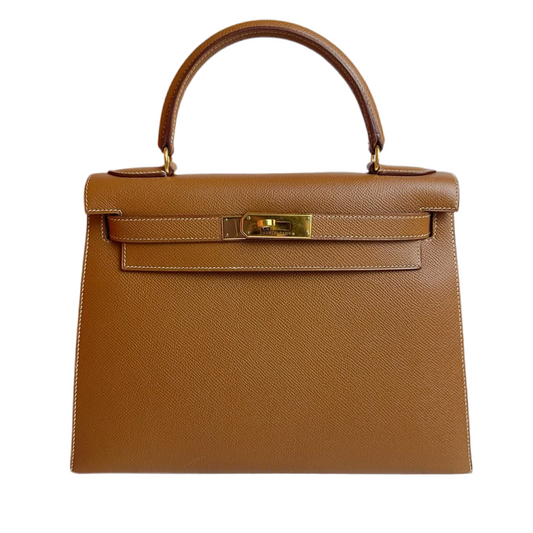 Hermes Kelly Sellier 28 Gold Epsom Gold Hardware