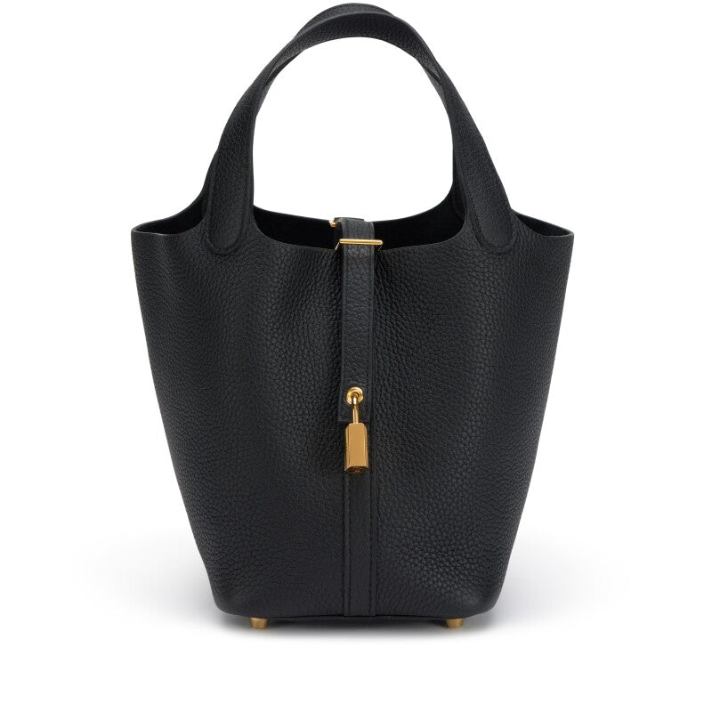 Hermes Picotin 18 Black Clemence Gold Hardware