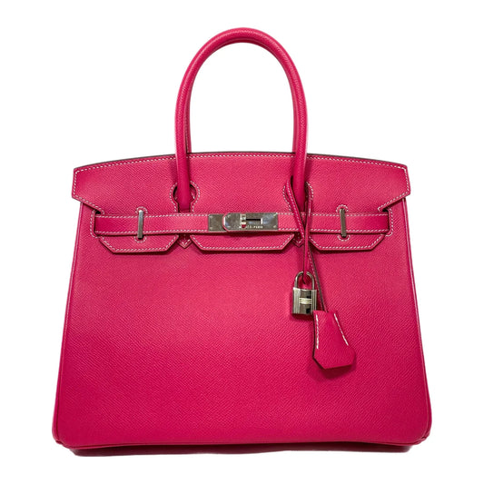 HERMES- BIKRIN 30 ROSE TYRIEN EPSOM PALLADIUM HARDWARE