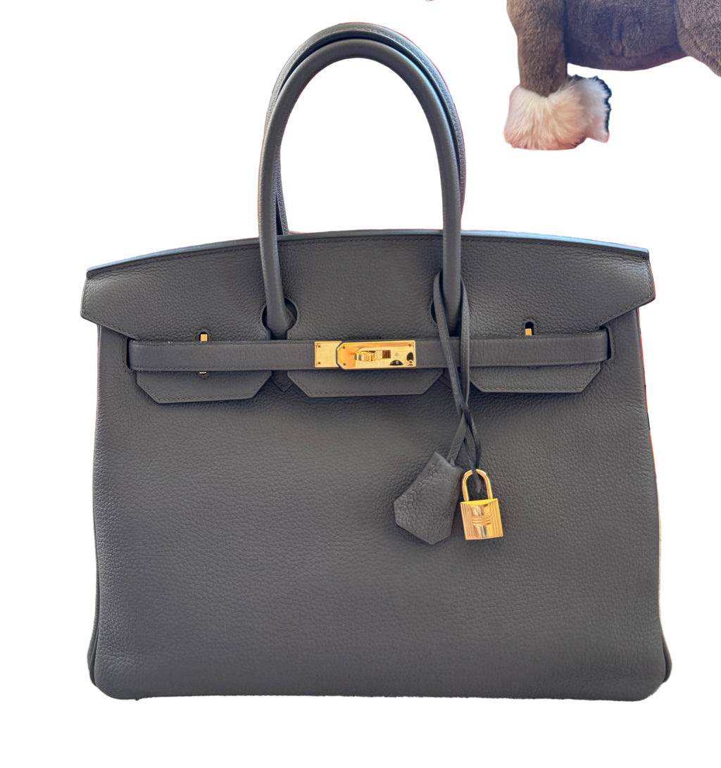 Hermes Birkin 35 Gris Etain Togo Gold Hardware