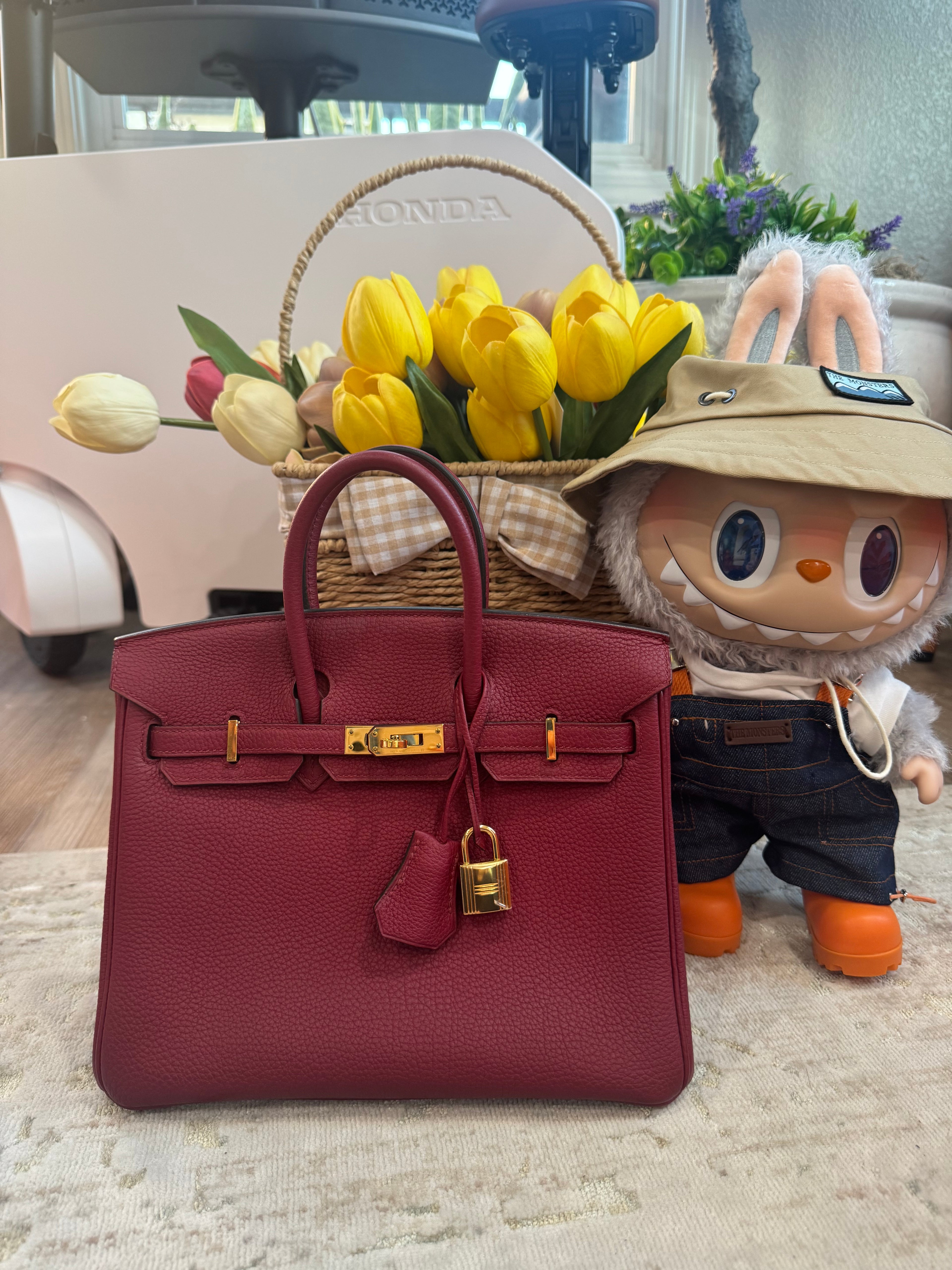 Hermes Birkin 25 Rouge Grenat Togo Gold Hardware