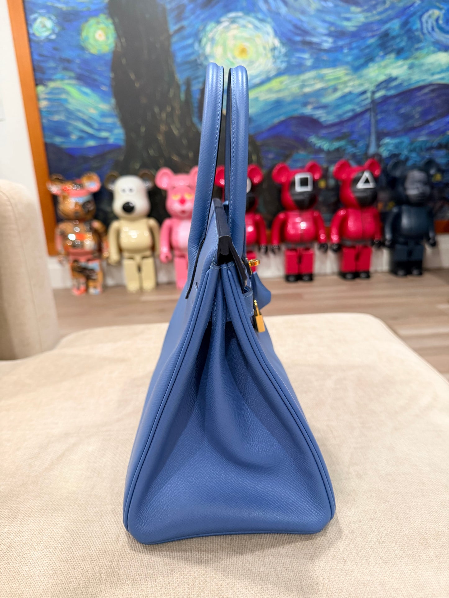 HERMES BIRKIN 30 BLUE PARADISE EPSOM WITH GOLD HARDWARE