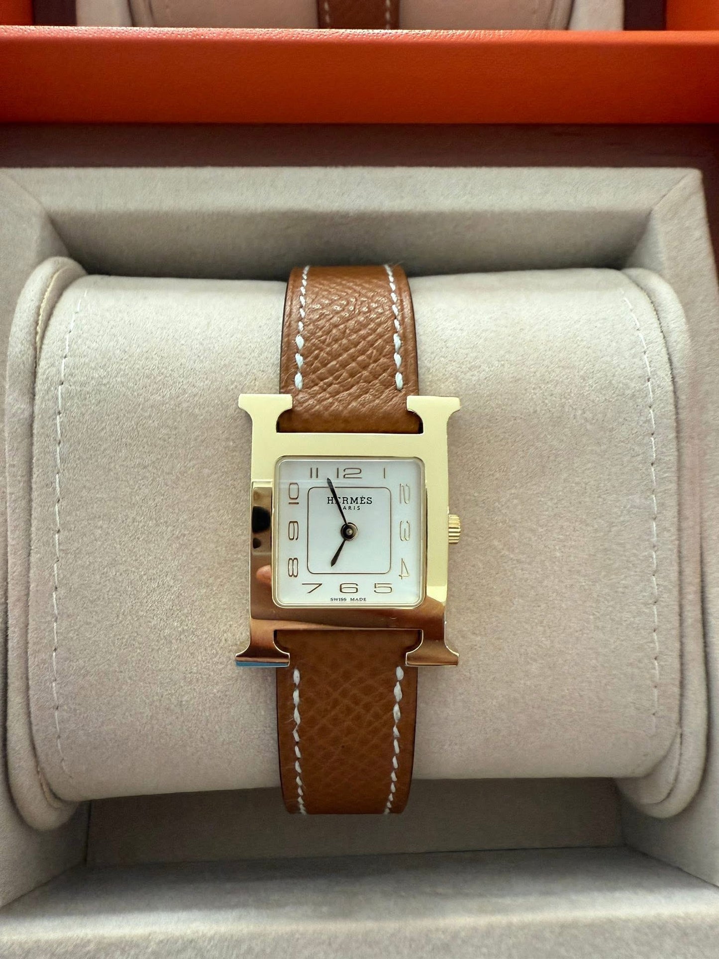 HERMES H WATCH GOLD MINI MODEL S 25Mm