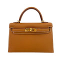 Hermes Kelly Mini  20 Gold Epsom Gold Hardware