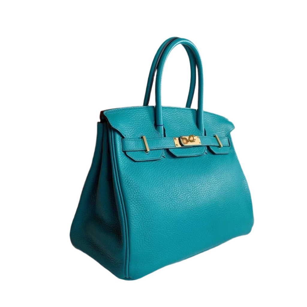 Hermes Birkin 30 Blue Paon Togo Gold Hardware
