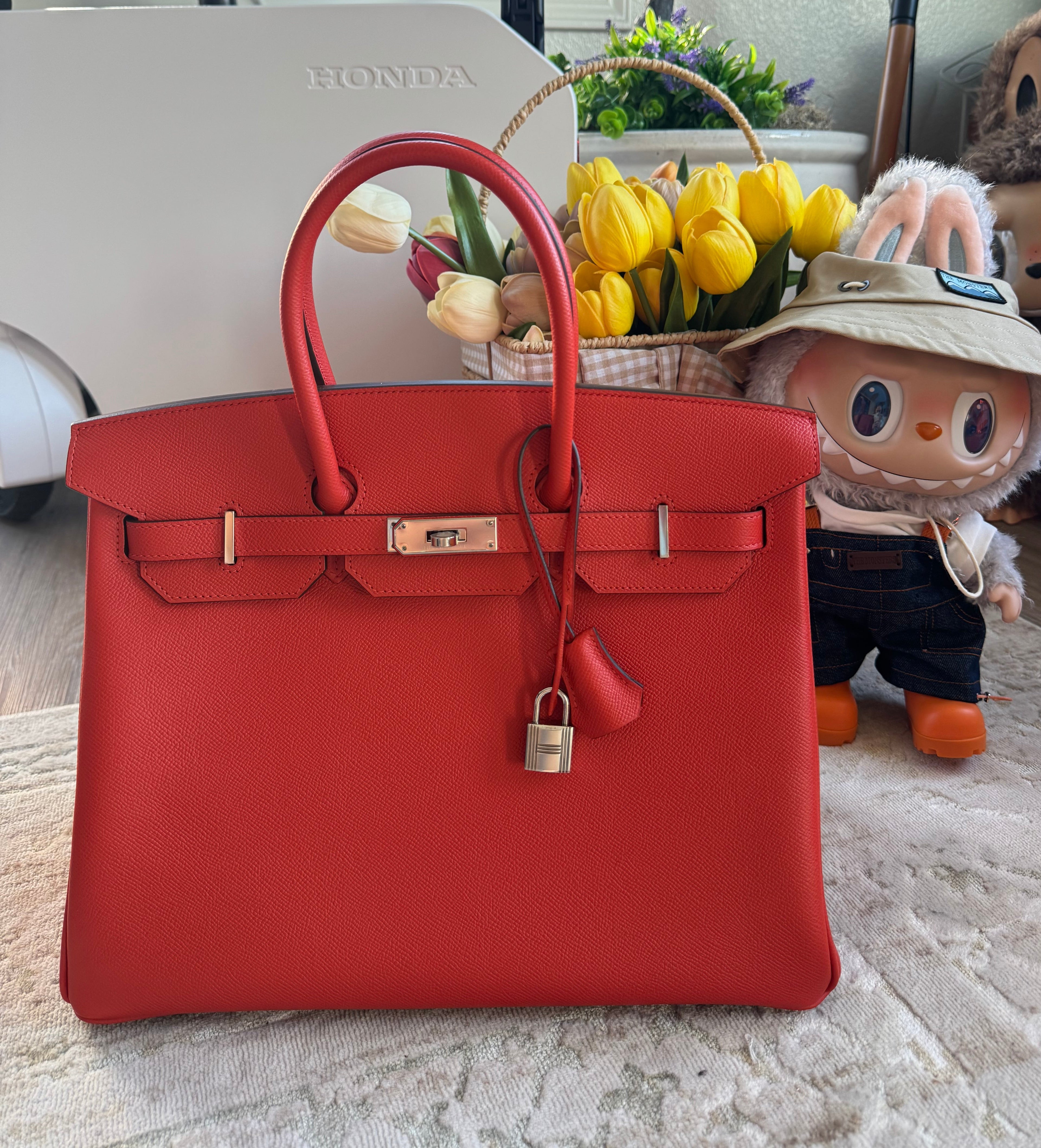 Hermes Birkin 35 Capucine Epsom Palladium Hardware