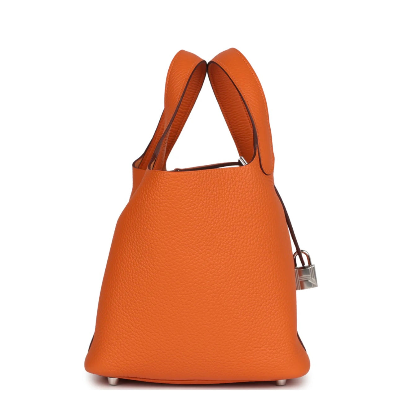 Taurillon Clemence Picotin Lock 18 Orange Palladium Hardware