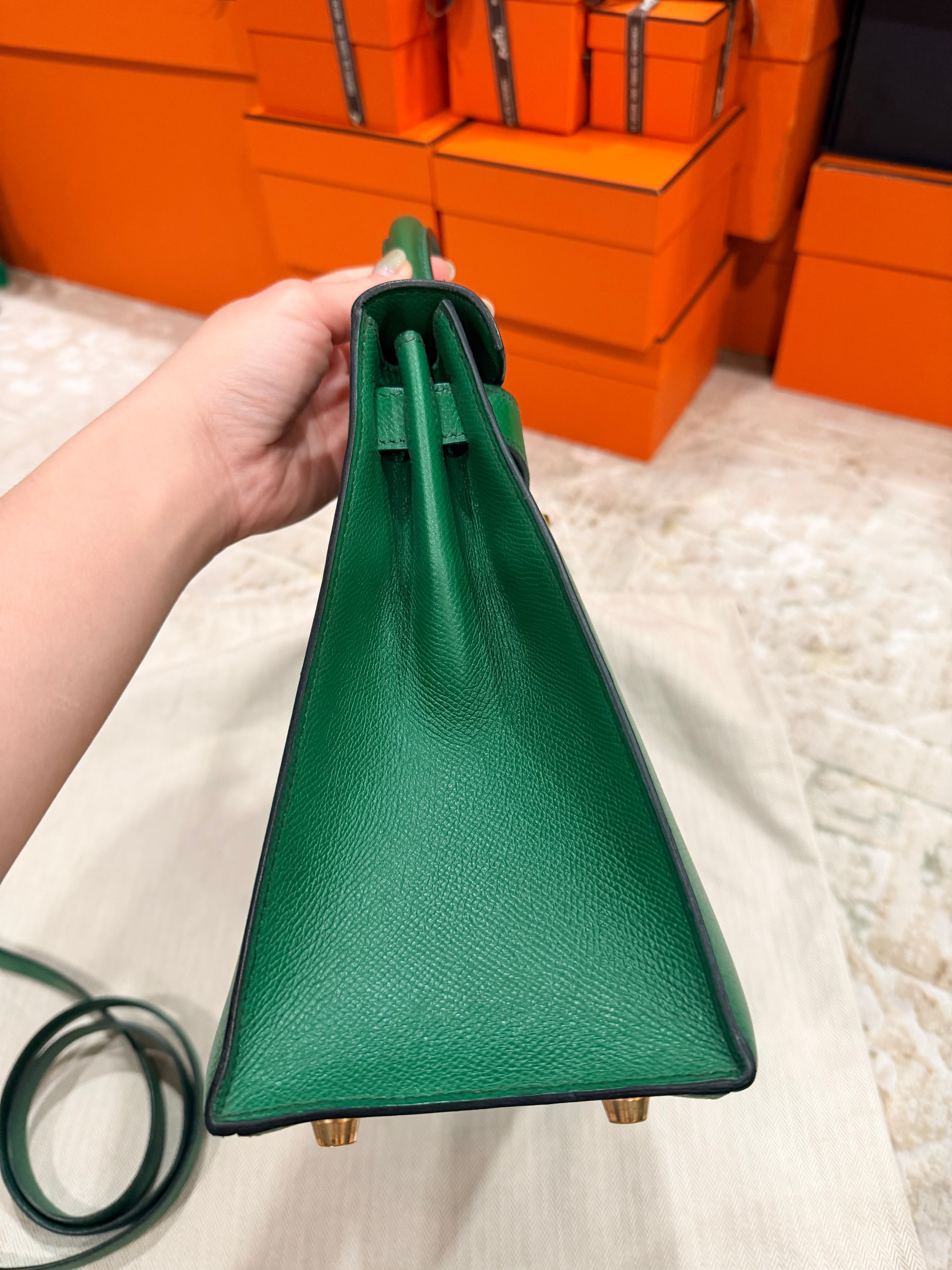 Hermes Kelly 28 Bamboo Epsom With Gold Hardware